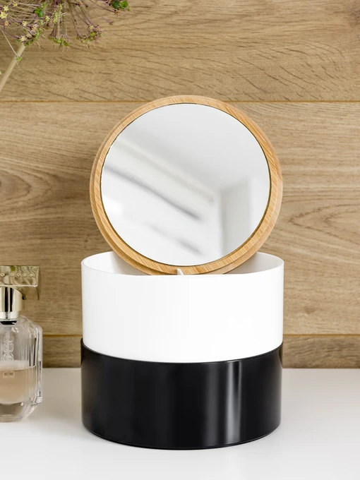Органайзер для косметики з дзеркалом MBM HOME модель FH-32 WHITE/BLACK Фото