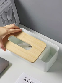 Органайзер для салфеток белый/дерево Scandinavia MBM HOME модель FH-42 WHITE/WOOD Фото