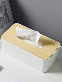 Органайзер для салфеток белый/дерево Scandinavia MBM HOME модель FH-42 WHITE/WOOD Фото