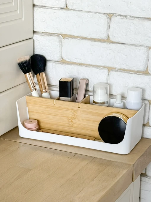Органайзер для дрібниць білий/дерево Scandinavia MBM HOME модель FH-45 WHITE/WOOD Фото