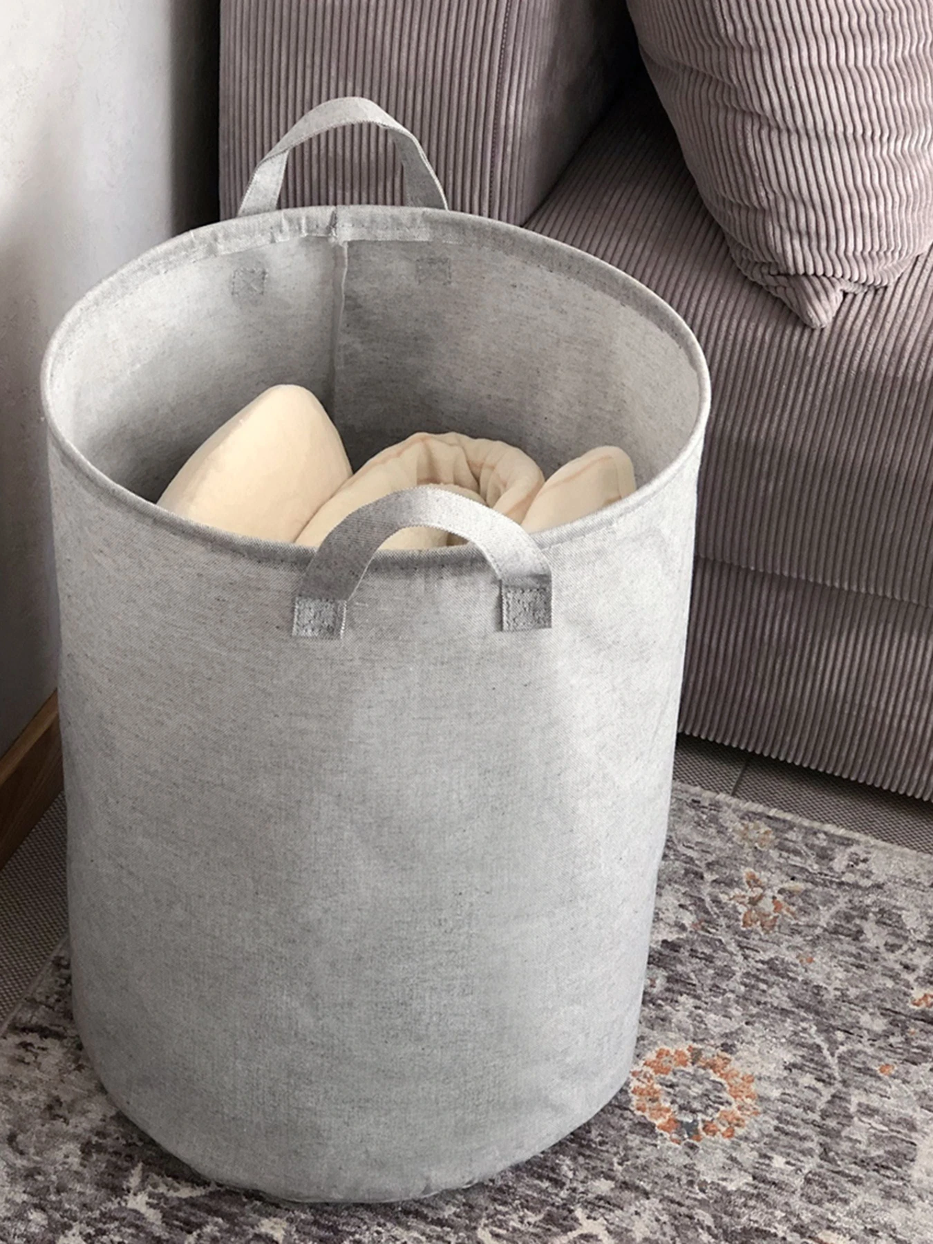Корзина для хранения текстильная серая MBM HOME модель TH-01 GRAY Корзина для хранения текстильная серая MBM HOME модель TH-01 GRAY Фото