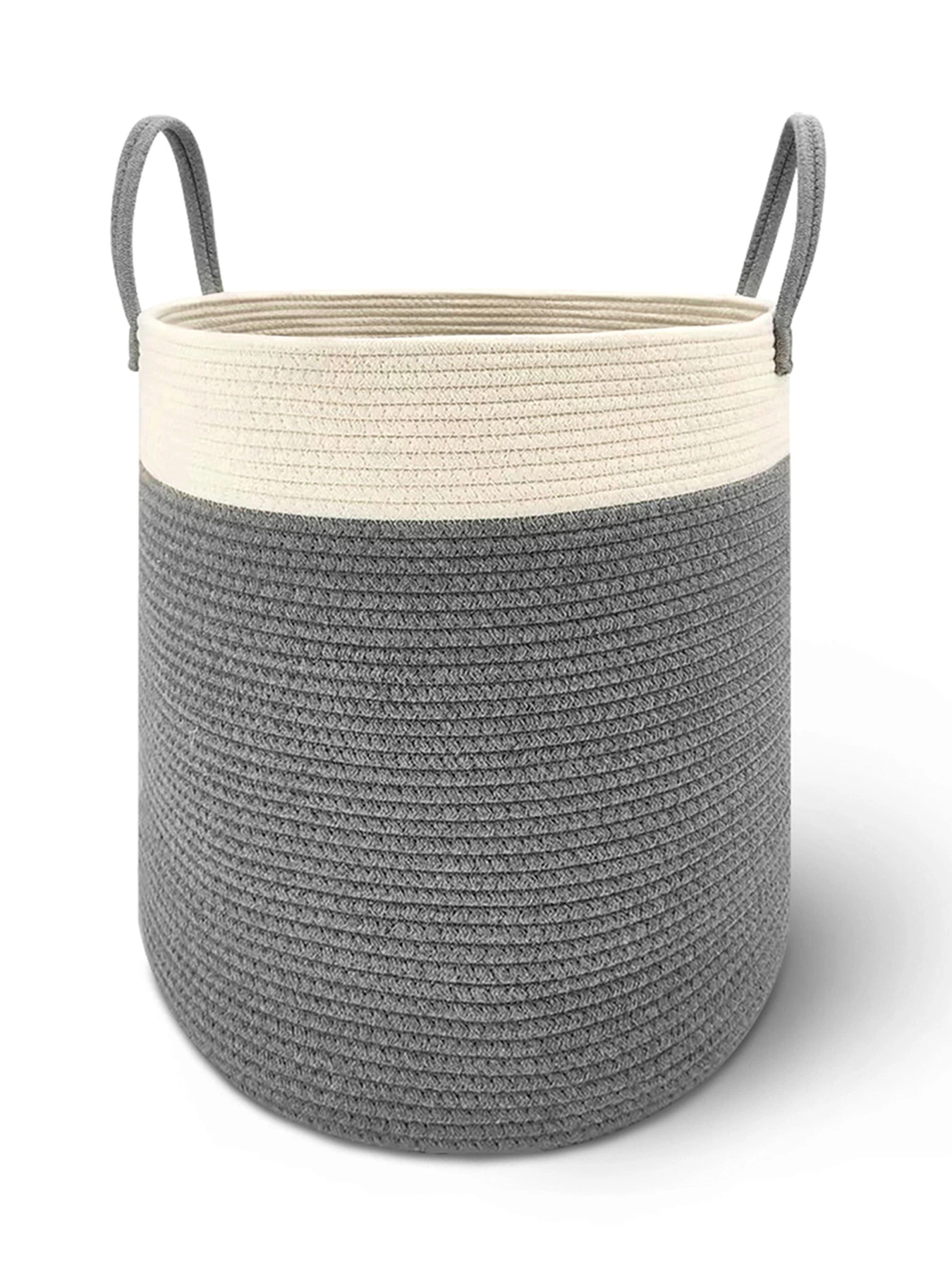 Корзина для хранения с ручками серая с белым MBM HOME модель TH-14 GRAY/WHITE Фото
