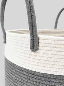 Корзина для хранения с ручками серая с белым MBM HOME модель TH-14 GRAY/WHITE Фото