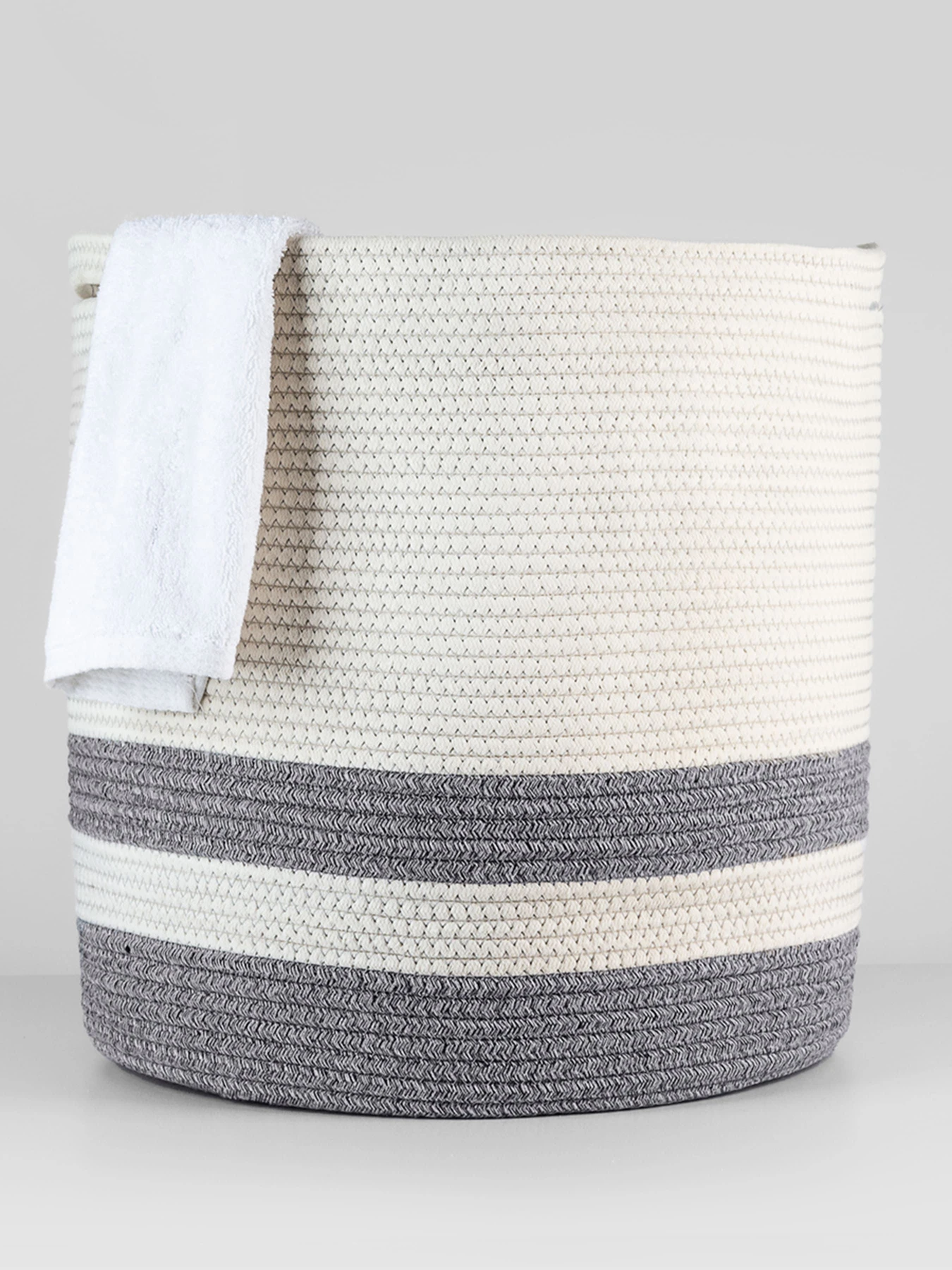 Корзина для хранения серая с белым MBM HOME модель TH-16 GRAY/WHITE Фото