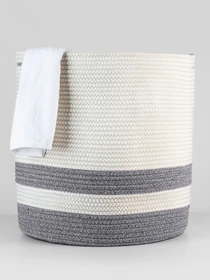 Корзина для хранения серая с белым MBM HOME модель TH-16 GRAY/WHITE Фото