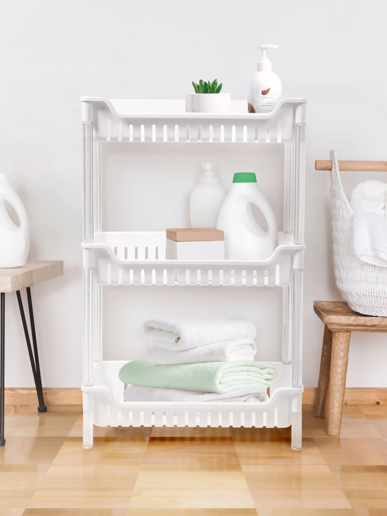 Етажерка 3-рівнева біла MBM HOME модель FH-05 WHITE Фото