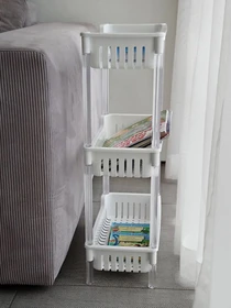 Етажерка 3-рівнева біла MBM HOME модель FH-05 WHITE Фото