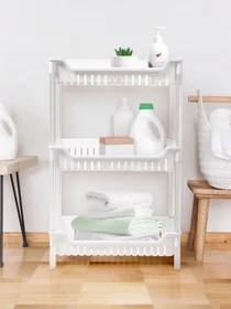 Етажерка 3-рівнева біла MBM HOME модель FH-05 WHITE Фото