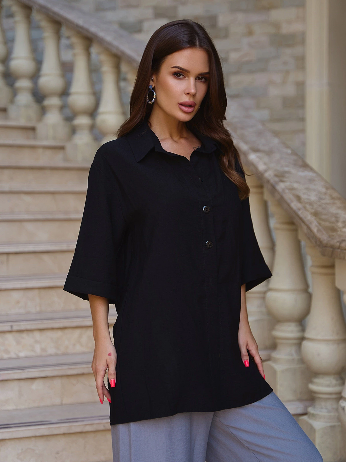 Рубашки ISSA Plus модель 14784_черный Фото