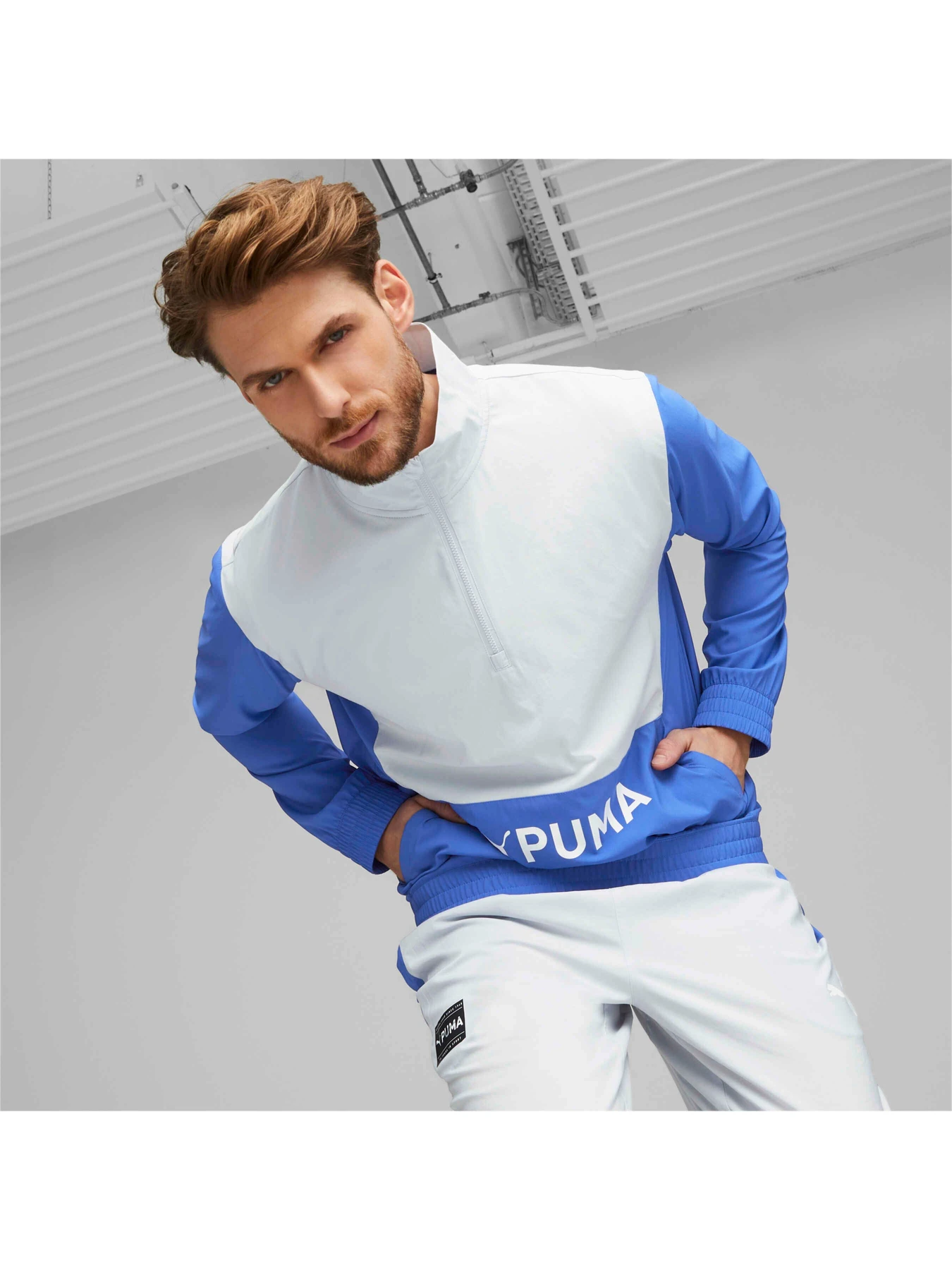 Куртки и дубленки PUMA Fit Woven 1/2 Zip модель 523106 Фото