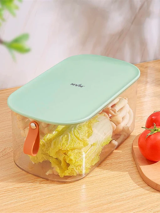Контейнер для зберігання з кришкою прозорий/зелений MBM HOME модель KP-01 M T/GREEN Фото