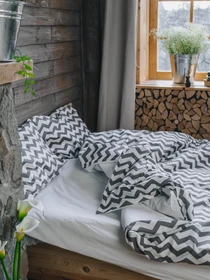 Комплект постельного белья Dark Zigzag с натурального хлопка ранфорс OWLED модель RB5-5005-DZ Фото