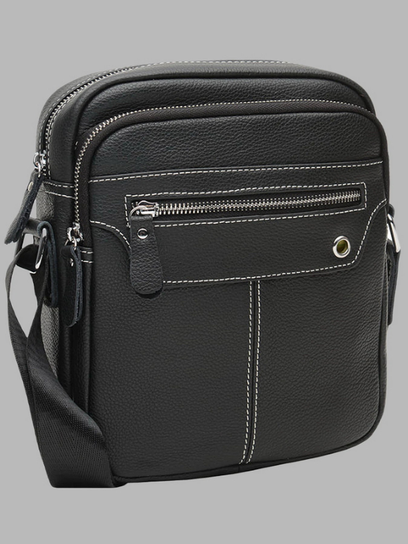 Сумки Borsa Leather модель K12221-black Фото
