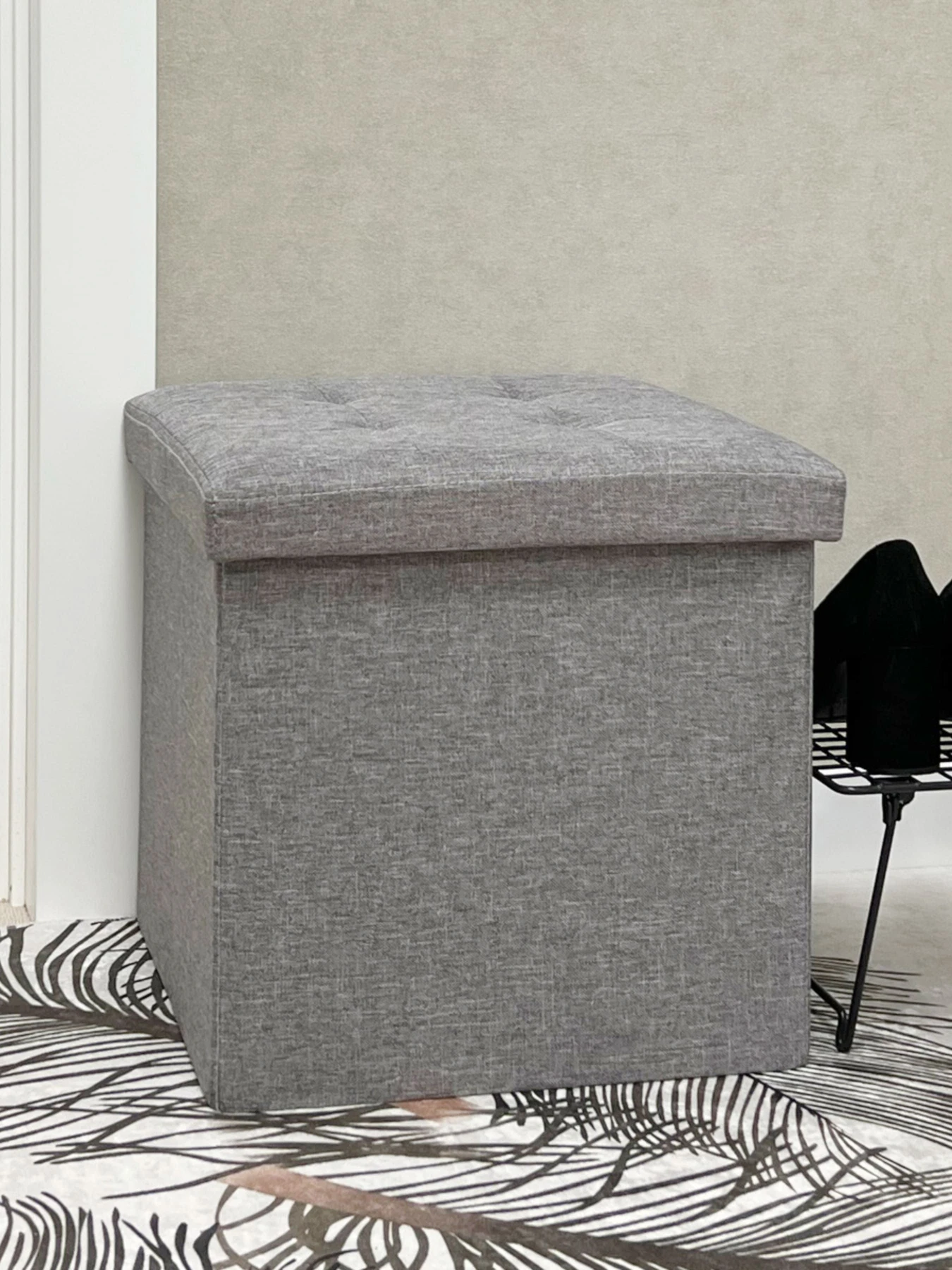 Пуф для хранения текстильный серый MBM HOME модель TH-03 GRAY Фото