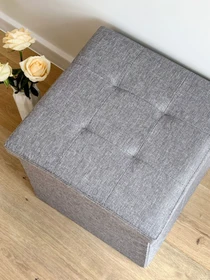 Пуф для хранения текстильный серый MBM HOME модель TH-03 GRAY Фото