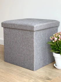 Пуф для зберігання текстильний сірий MBM HOME модель TH-03 GRAY Фото