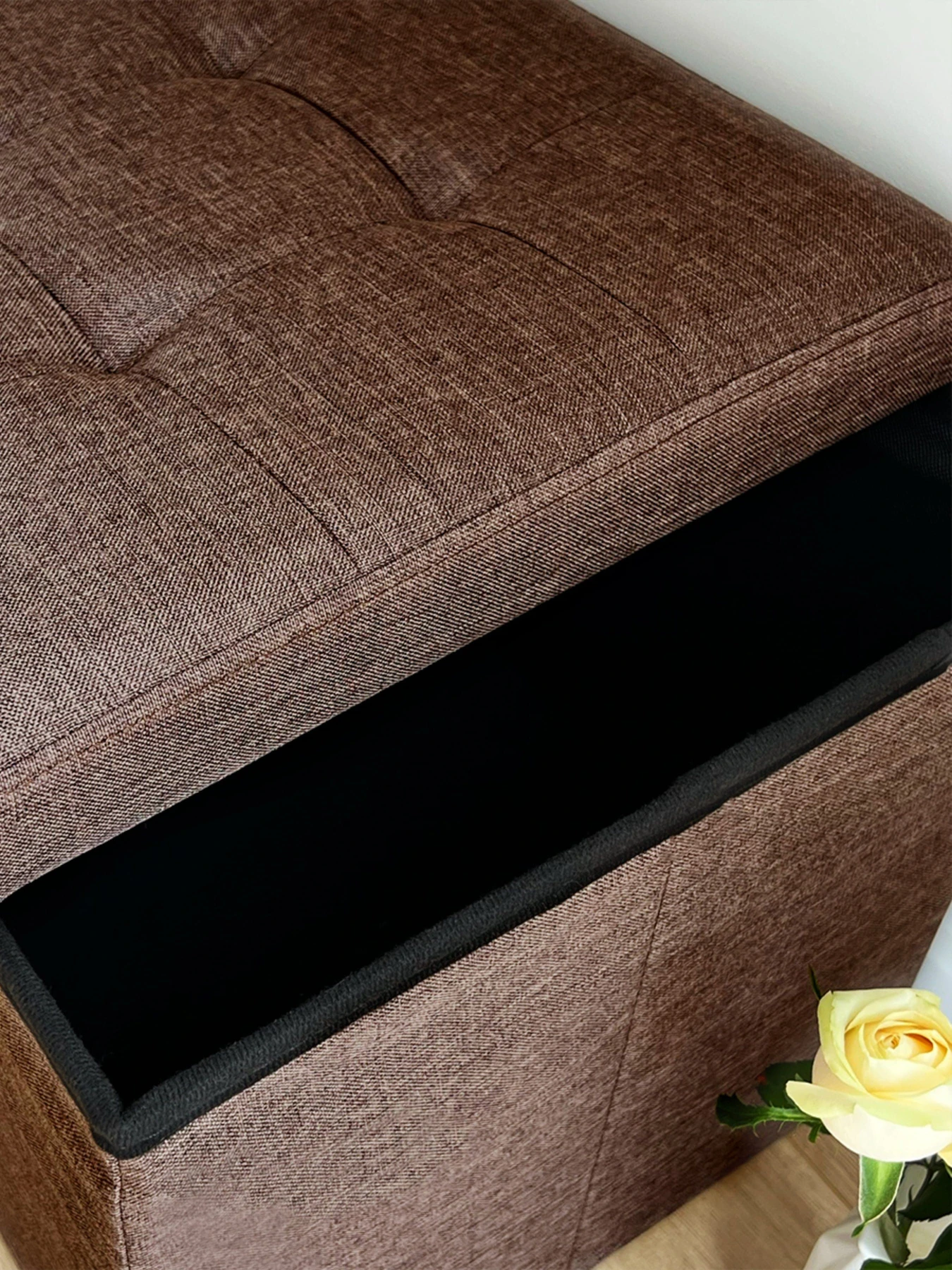 Пуф для хранения текстильный коричневый MBM HOME модель TH-03 BROWN Пуф для хранения текстильный коричневый MBM HOME модель TH-03 BROWN Фото
