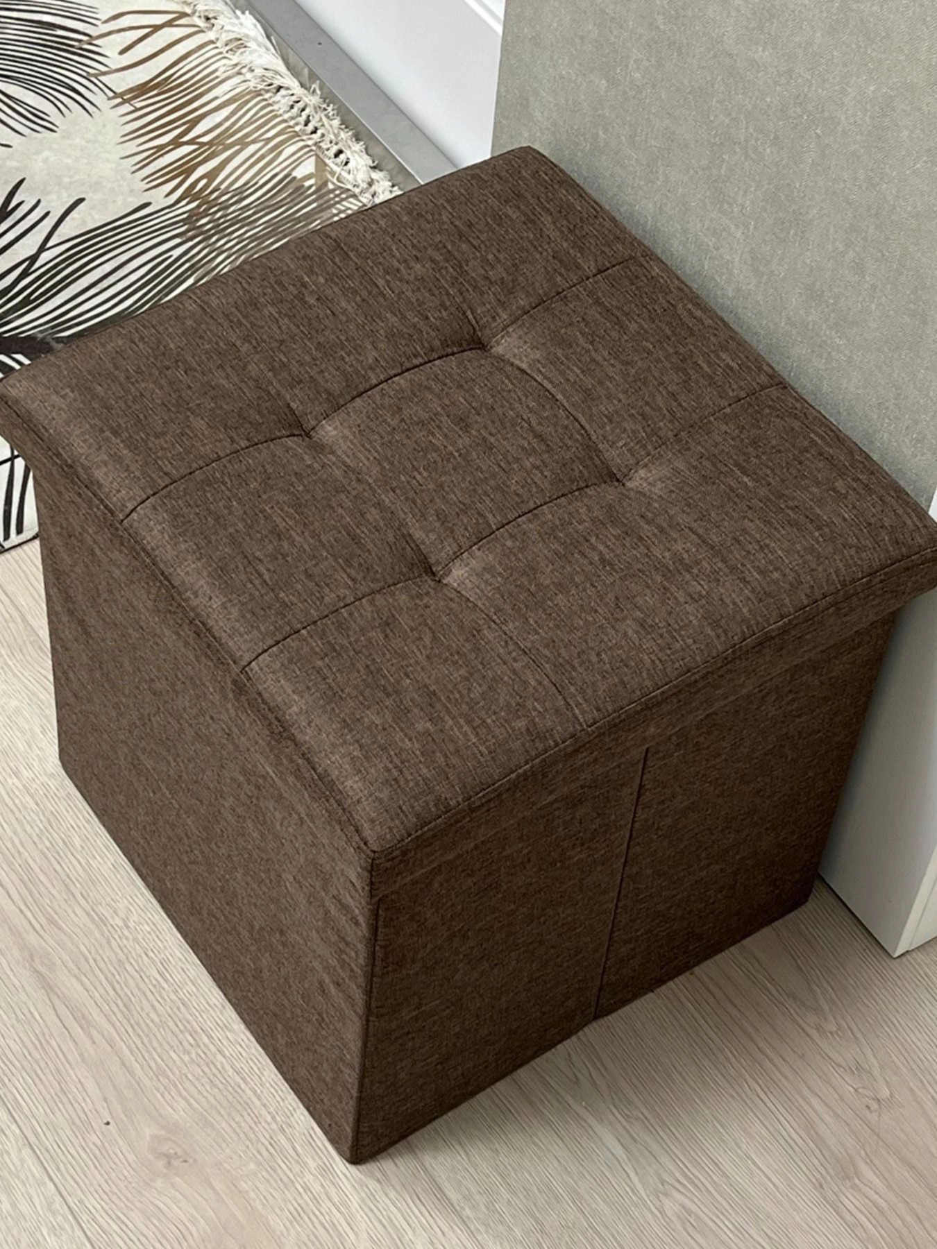Пуф для хранения текстильный коричневый MBM HOME модель TH-03 BROWN Пуф для хранения текстильный коричневый MBM HOME модель TH-03 BROWN Фото