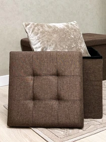 Пуф для хранения текстильный коричневый MBM HOME модель TH-03 BROWN Фото