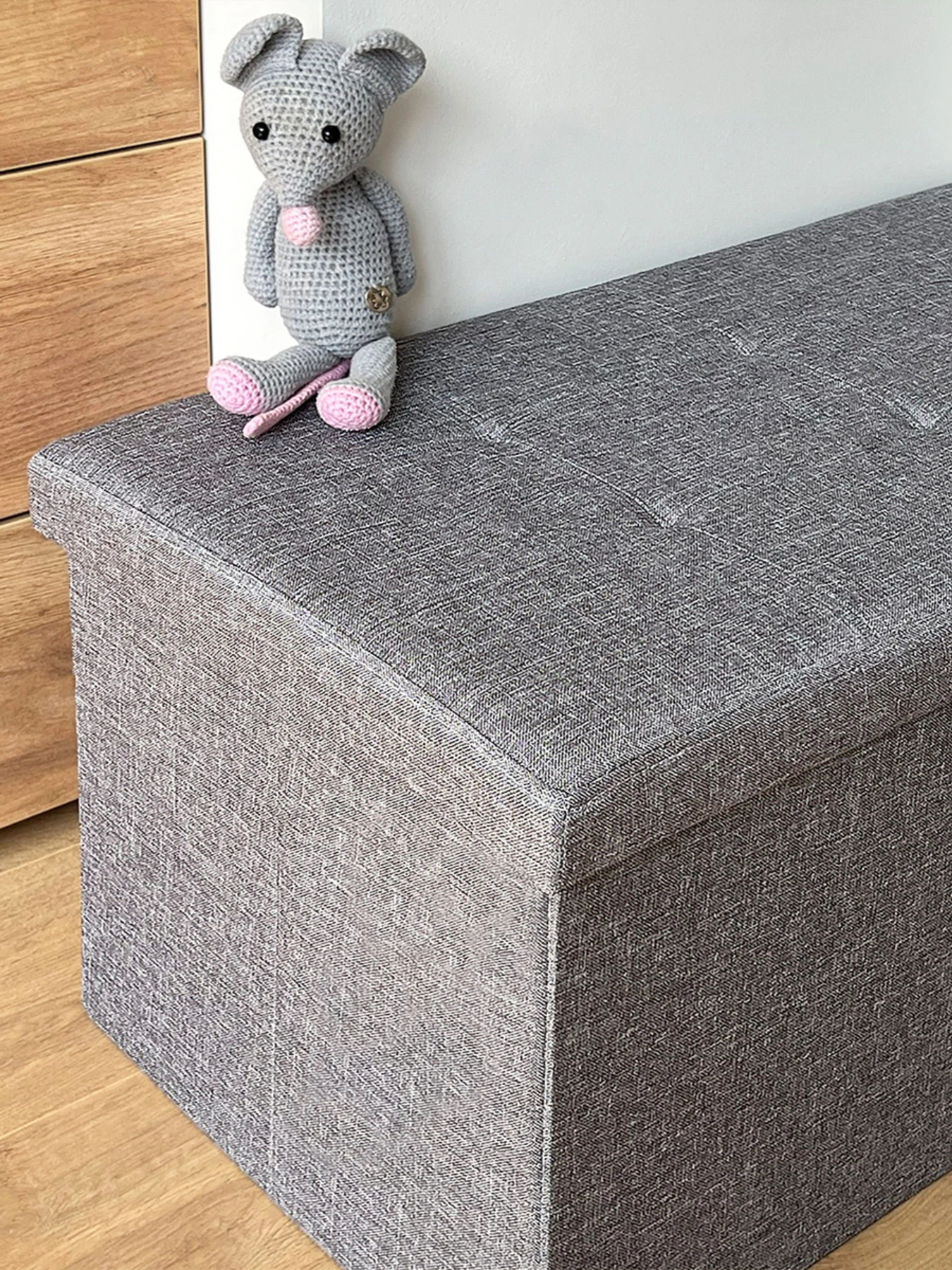Пуф для хранения текстильный серый MBM HOME модель TH-04 GRAY Пуф для хранения текстильный серый MBM HOME модель TH-04 GRAY Фото