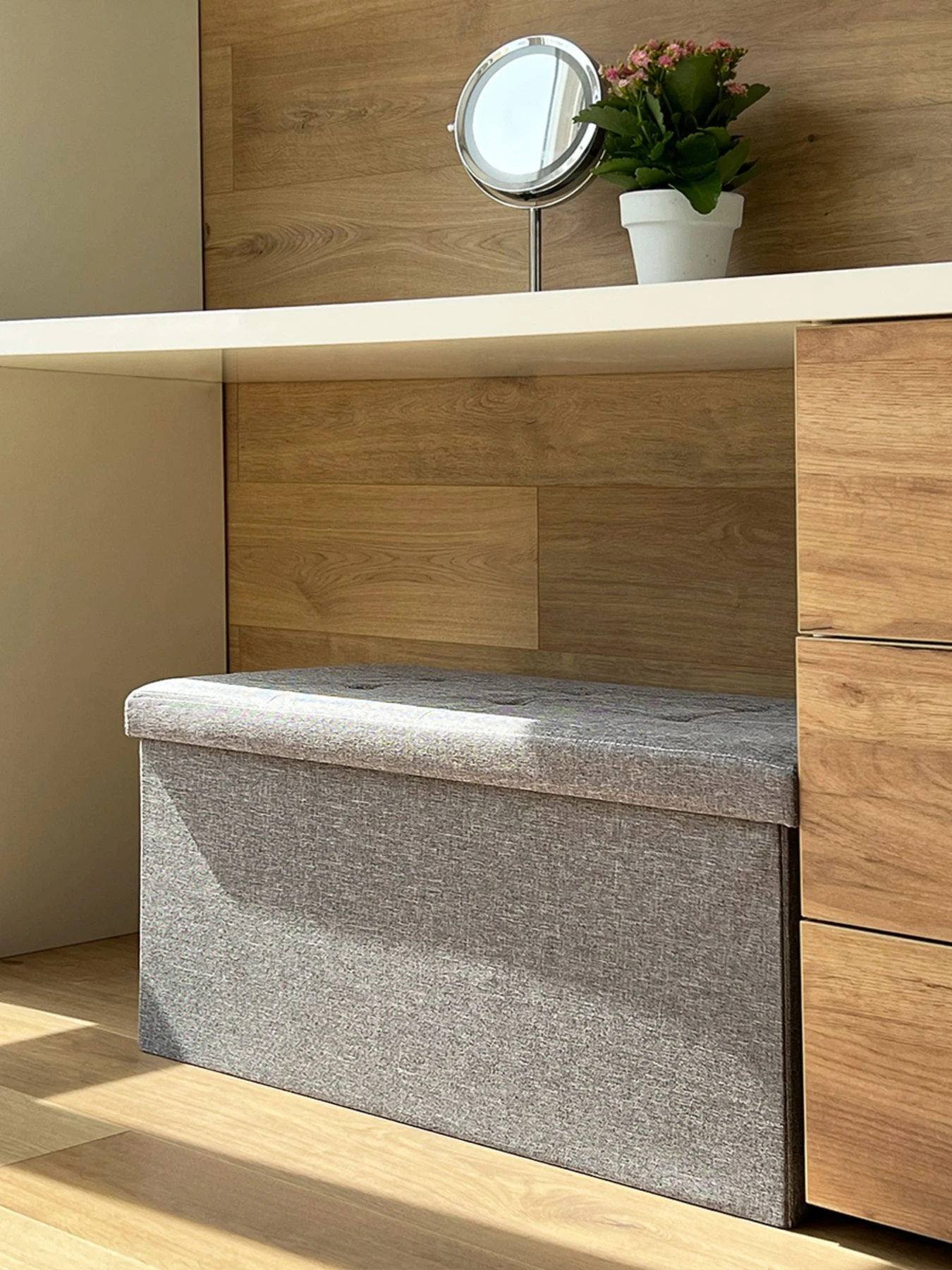 Пуф для хранения текстильный серый MBM HOME модель TH-04 GRAY Пуф для хранения текстильный серый MBM HOME модель TH-04 GRAY Фото
