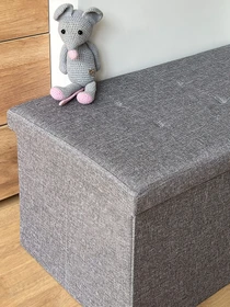 Пуф для хранения текстильный серый MBM HOME модель TH-04 GRAY Фото