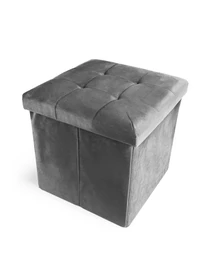 Пуф для хранения велюровый серый MBM HOME модель TH-05 GRAY Фото