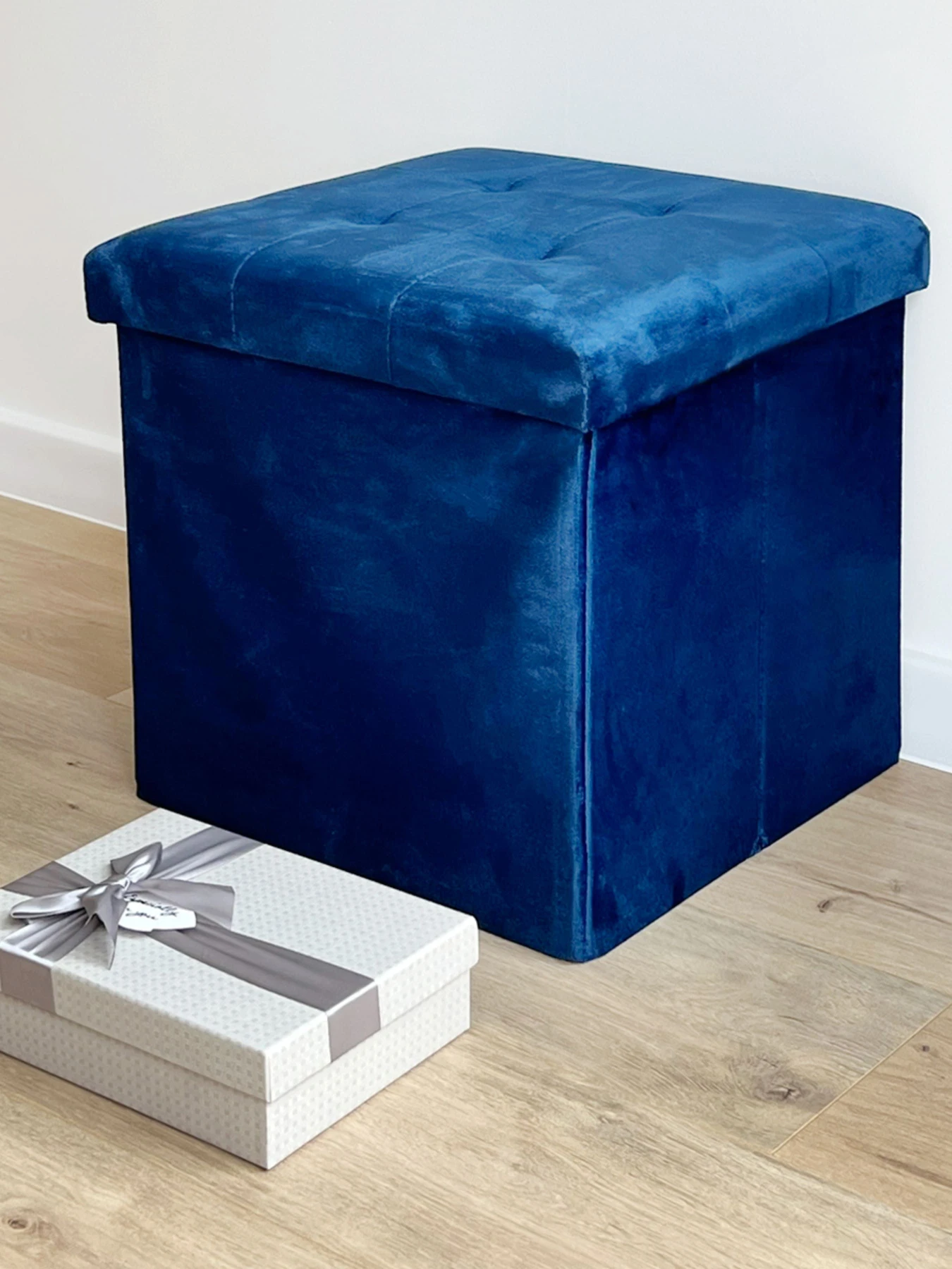 Пуф для хранения велюровый синий MBM HOME модель TH-05 BLUE Пуф для хранения велюровый синий MBM HOME модель TH-05 BLUE Фото