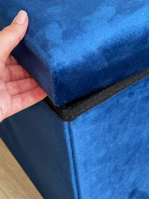 Пуф для хранения велюровый синий MBM HOME модель TH-05 BLUE Фото