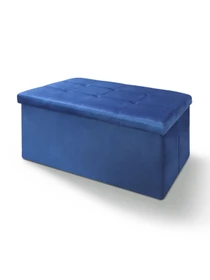Пуф для хранения велюровый синий MBM HOME модель TH-06 BLUE Фото