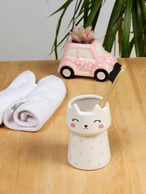 Набор аксессуаров для ванной комнаты белый Cute Cat MBM HOME модель MVM-MH-22 WHITE Фото