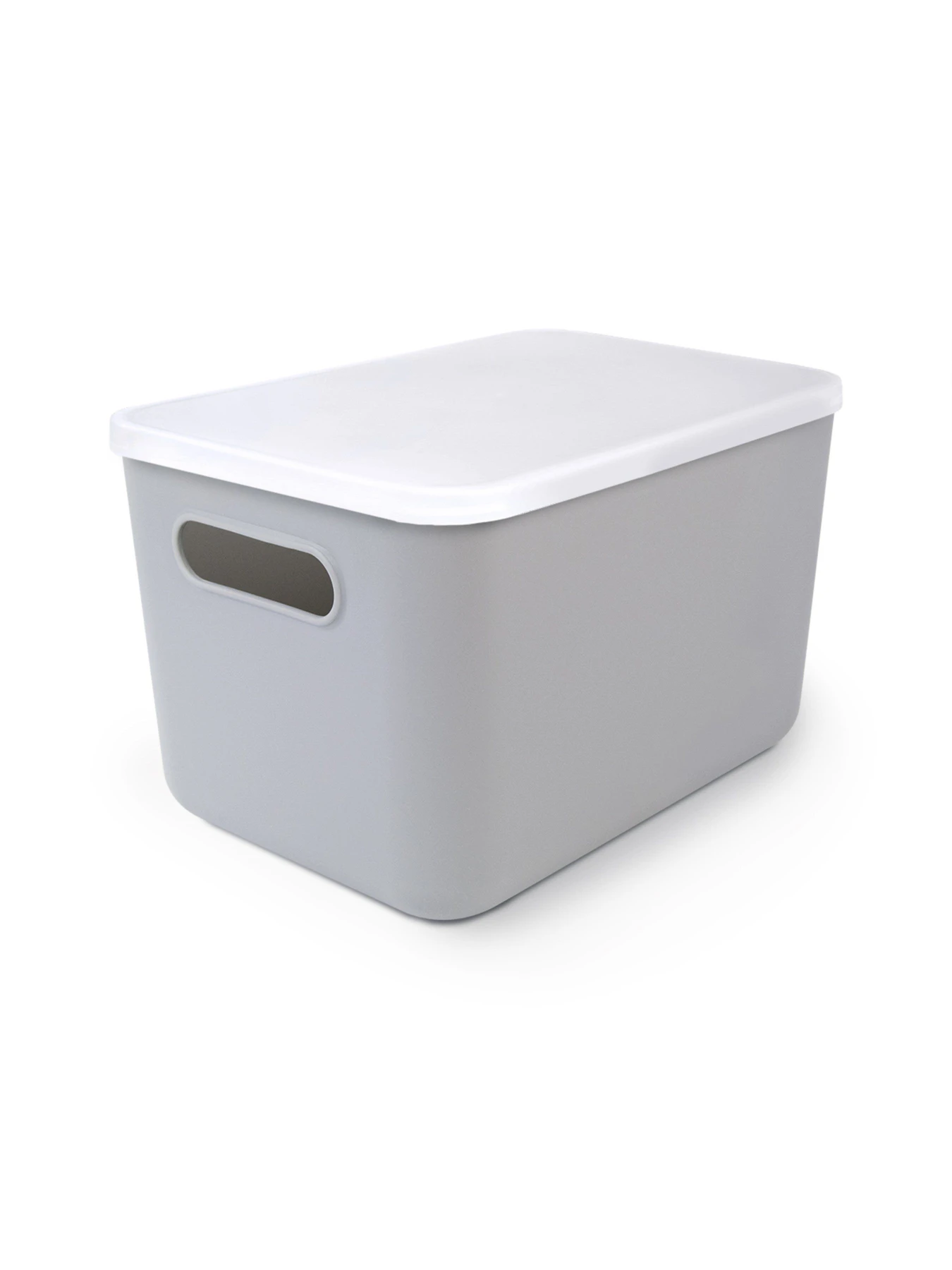 Ящик для хранения с крышкой пластиковый серый MBM HOME модель FH-11/FH-15 GRAY Ящик для хранения с крышкой пластиковый серый MBM HOME модель FH-11/FH-15 GRAY Фото