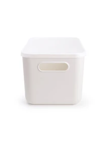 Ящик для хранения с крышкой пластиковый белый MBM HOME модель FH-11/FH-15 WHITE Фото