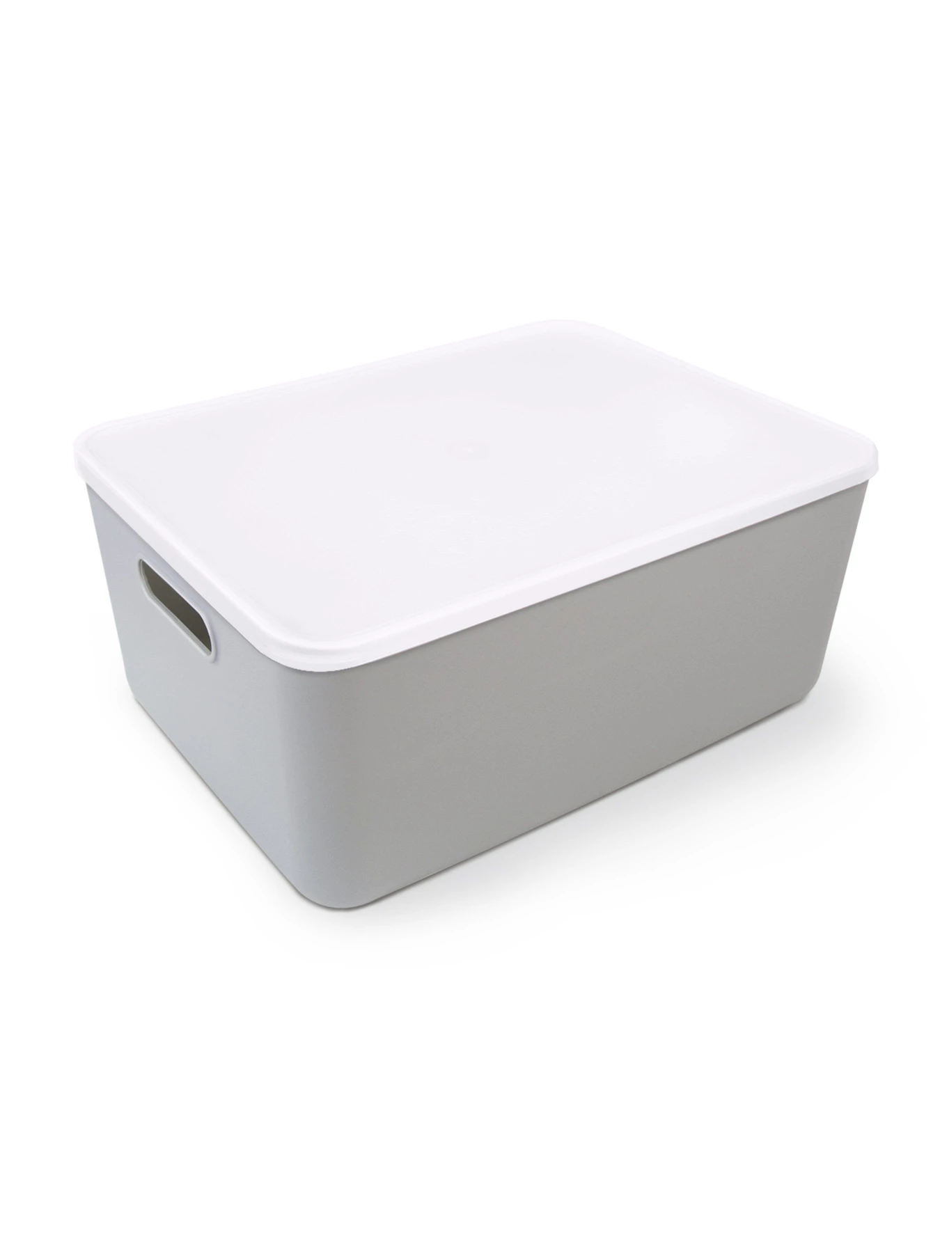 Ящик для хранения с крышкой пластиковый серый MBM HOME модель FH-13/FH-16 GRAY Ящик для хранения с крышкой пластиковый серый MBM HOME модель FH-13/FH-16 GRAY Фото