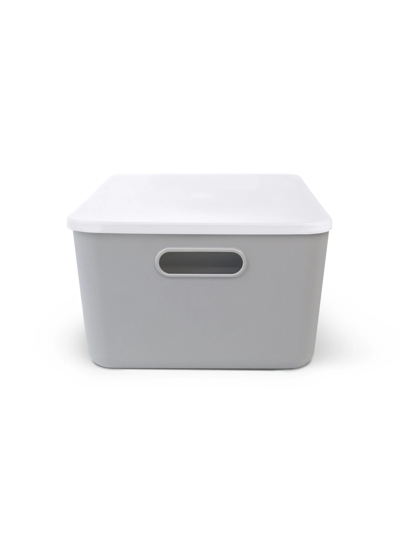 Ящик для хранения с крышкой пластиковый серый MBM HOME модель FH-13/FH-16 GRAY Ящик для хранения с крышкой пластиковый серый MBM HOME модель FH-13/FH-16 GRAY Фото