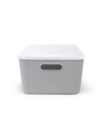 Ящик для хранения с крышкой пластиковый серый MBM HOME модель FH-13/FH-16 GRAY Фото