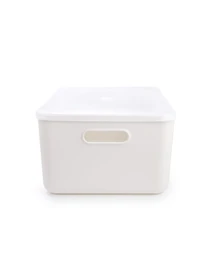 Ящик для хранения с крышкой пластиковый белый MBM HOME модель FH-13/FH-16 WHITE Фото