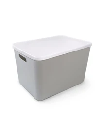 Ящик для хранения с крышкой пластиковый серый MBM HOME модель FH-14/FH-16 GRAY Фото