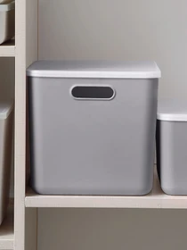 Ящик для зберігання з кришкою пластиковий сірий MBM HOME модель FH-14/FH-16 GRAY Фото
