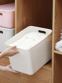 Ящик для хранения с крышкой пластиковый белый MBM HOME модель FH-14/FH-16 WHITE Фото