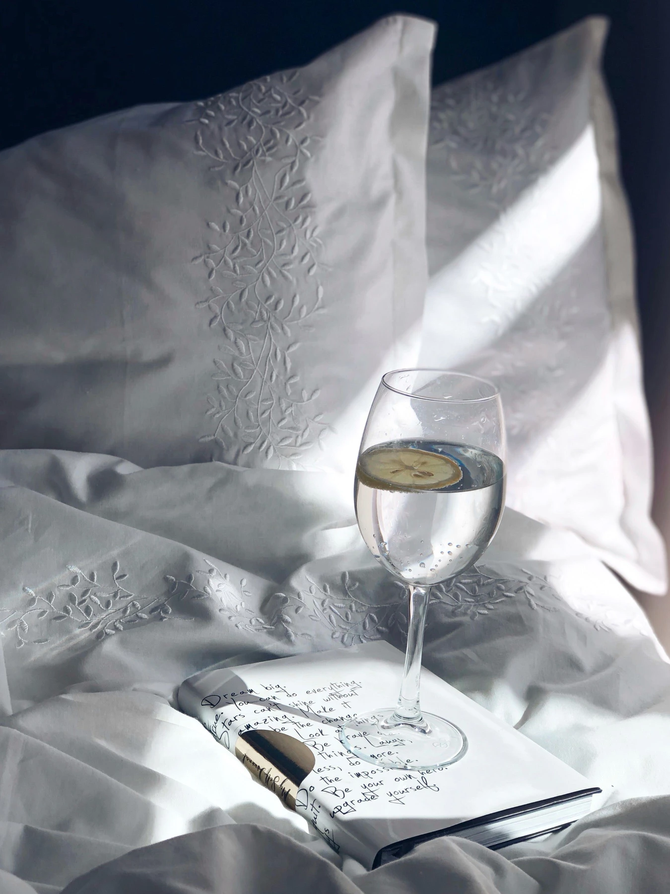 Комплект постільної білизни білий з вишитими гілками Cozy модель 8048856 Комплект постільної білизни білий з вишитими гілками Cozy модель 8048856 Фото