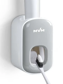 Тримач-диспенсер для зубної пасти клейкий сірий MBM HOME модель BP-24 WHITE/GRAY Фото