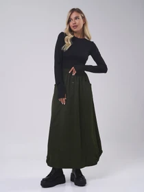 Юбки ISSA Plus модель 14815_хаки Фото
