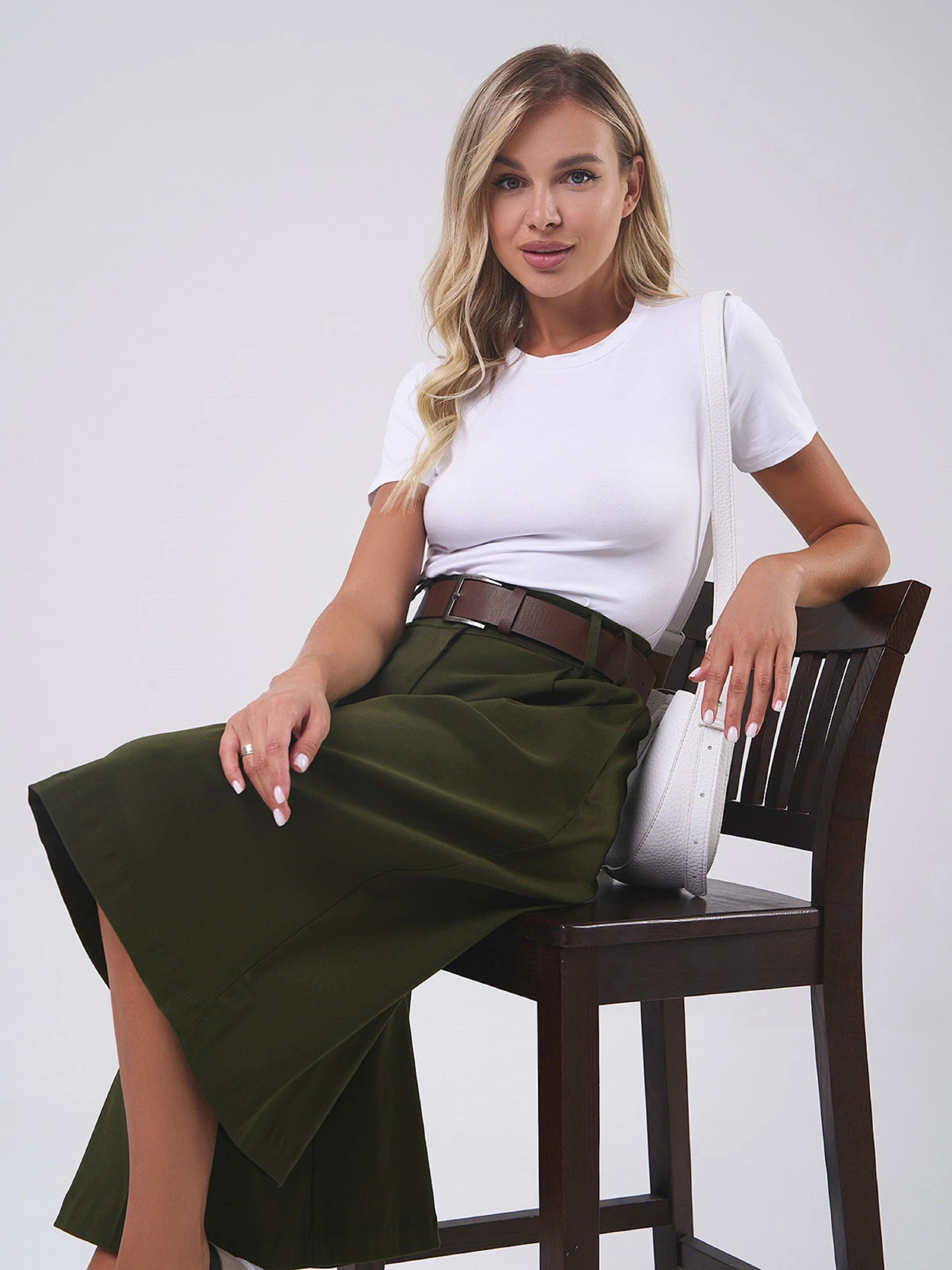 Брюки ISSA Plus модель 14807_хаки Брюки ISSA Plus модель 14807_хаки Фото