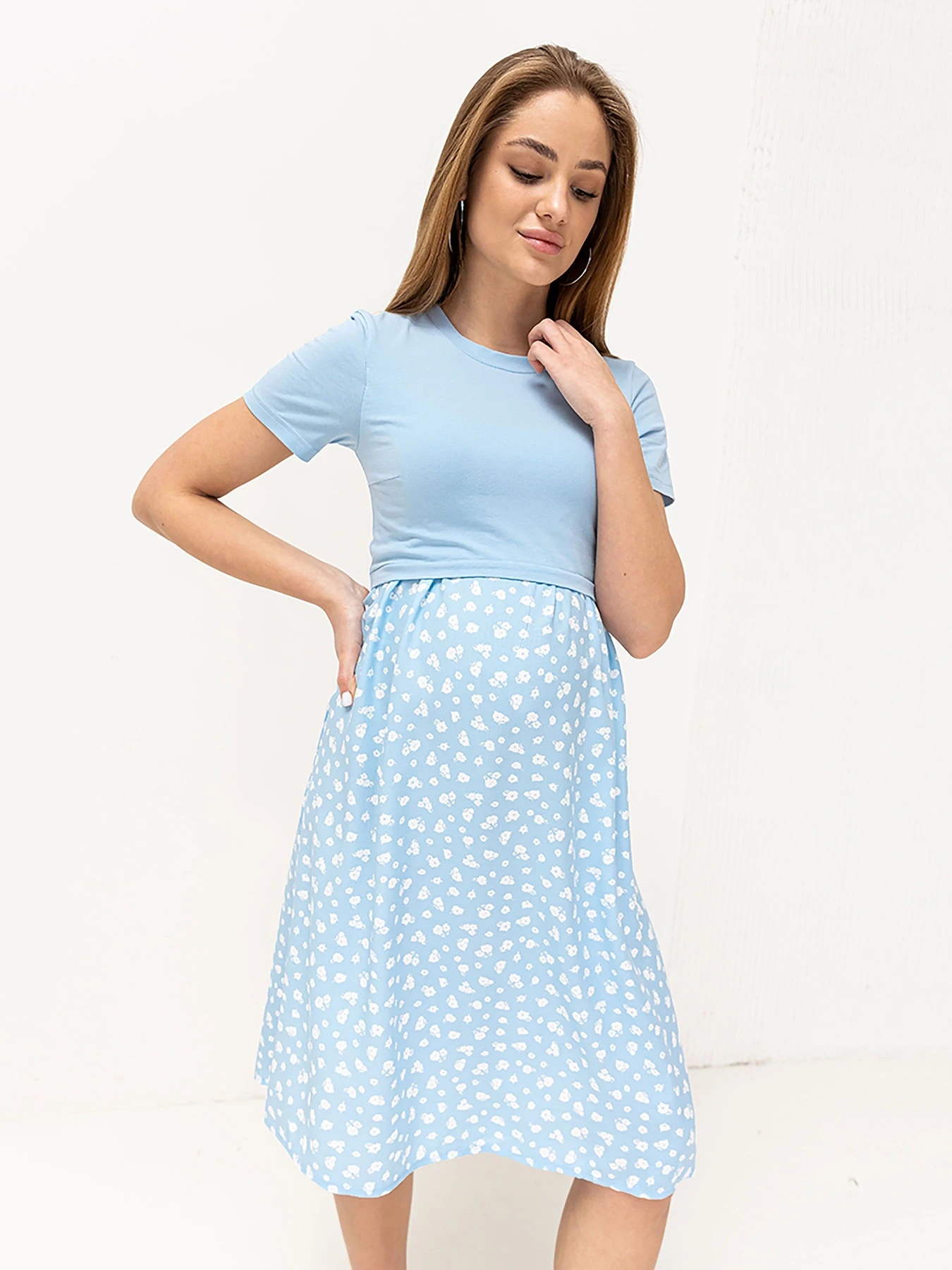 Платья Yula mama Gwinnett модель GwinnettDR-24.013BlueYLMMDR Платья Yula mama Gwinnett модель GwinnettDR-24.013BlueYLMMDR Фото