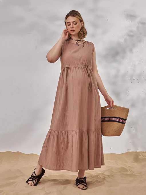 Платья Yula mama Noemie модель NoemieDR-24.041CappuccinoYLMMDR Фото