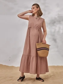 Сукні Yula mama Noemie модель NoemieDR-24.041CappuccinoYLMMDR Фото