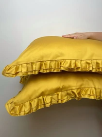 Комплект постільної білизни з рюшами медовий Cozy модель 9827709 Фото