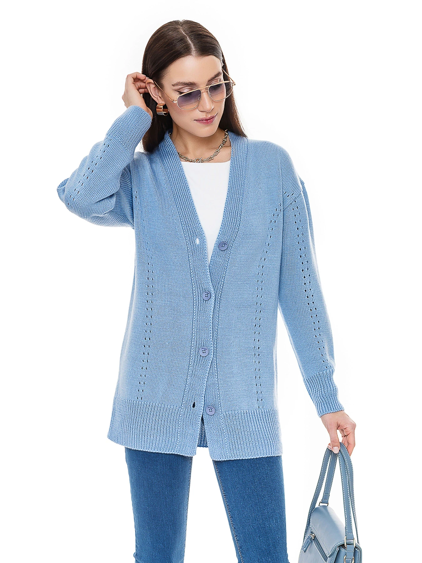 Свитры и кардиганы SVTR модель 439BlueCRDSVTR Свитры и кардиганы SVTR модель 439BlueCRDSVTR Фото
