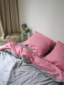 Комплект постільної білизни з тканини Ранфорс колір Рожево-сірий BedclozZzes модель 3946-2 Фото